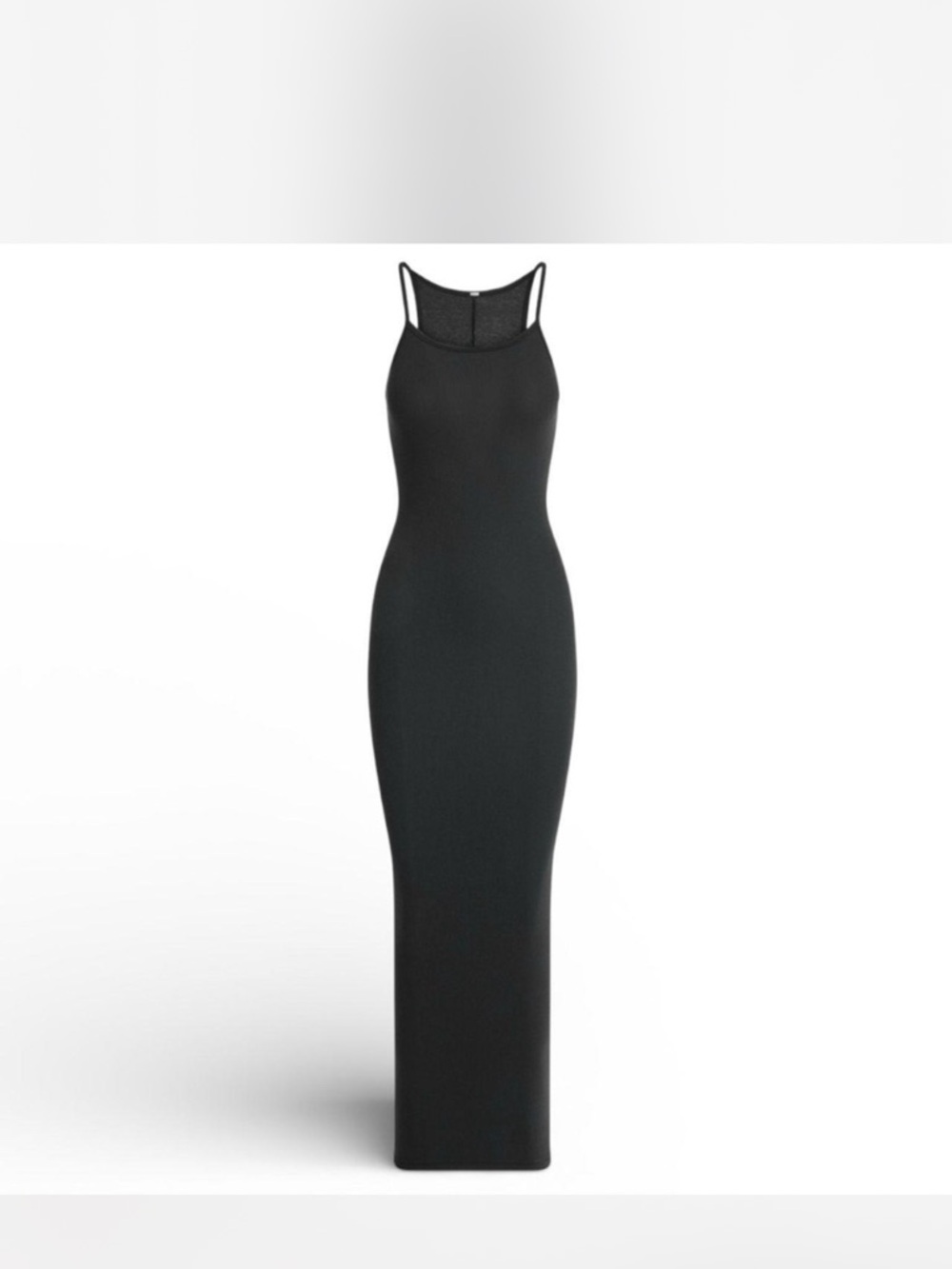 SKIMS Black Slim Maxi Dress with Double Spaghetti Straps
